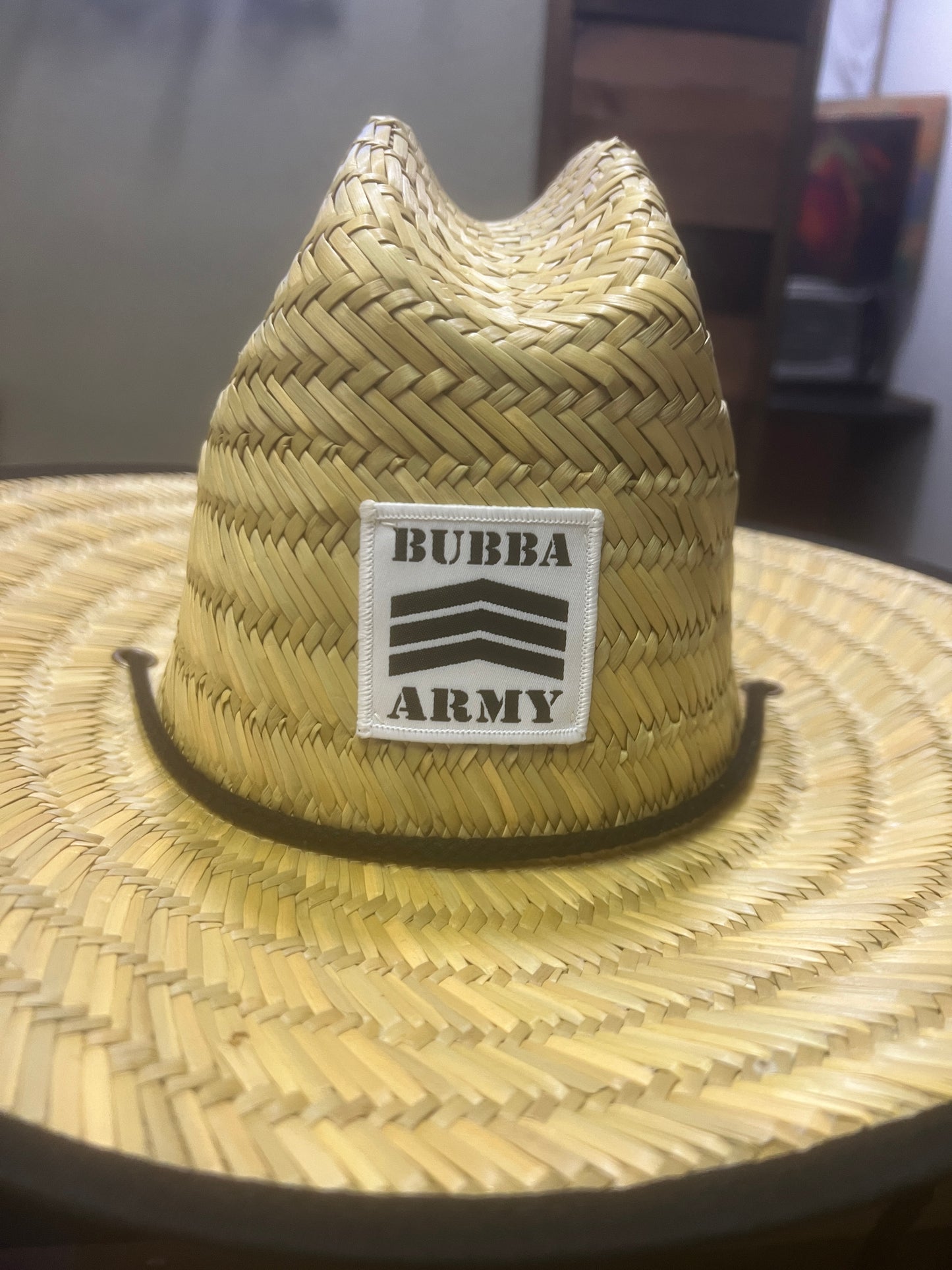 New style! BACK BY POPULAR DEMAND! Bubba Army Outsider Lifeguard Large brim Straw hat Custom logo on front and bottom!!!
