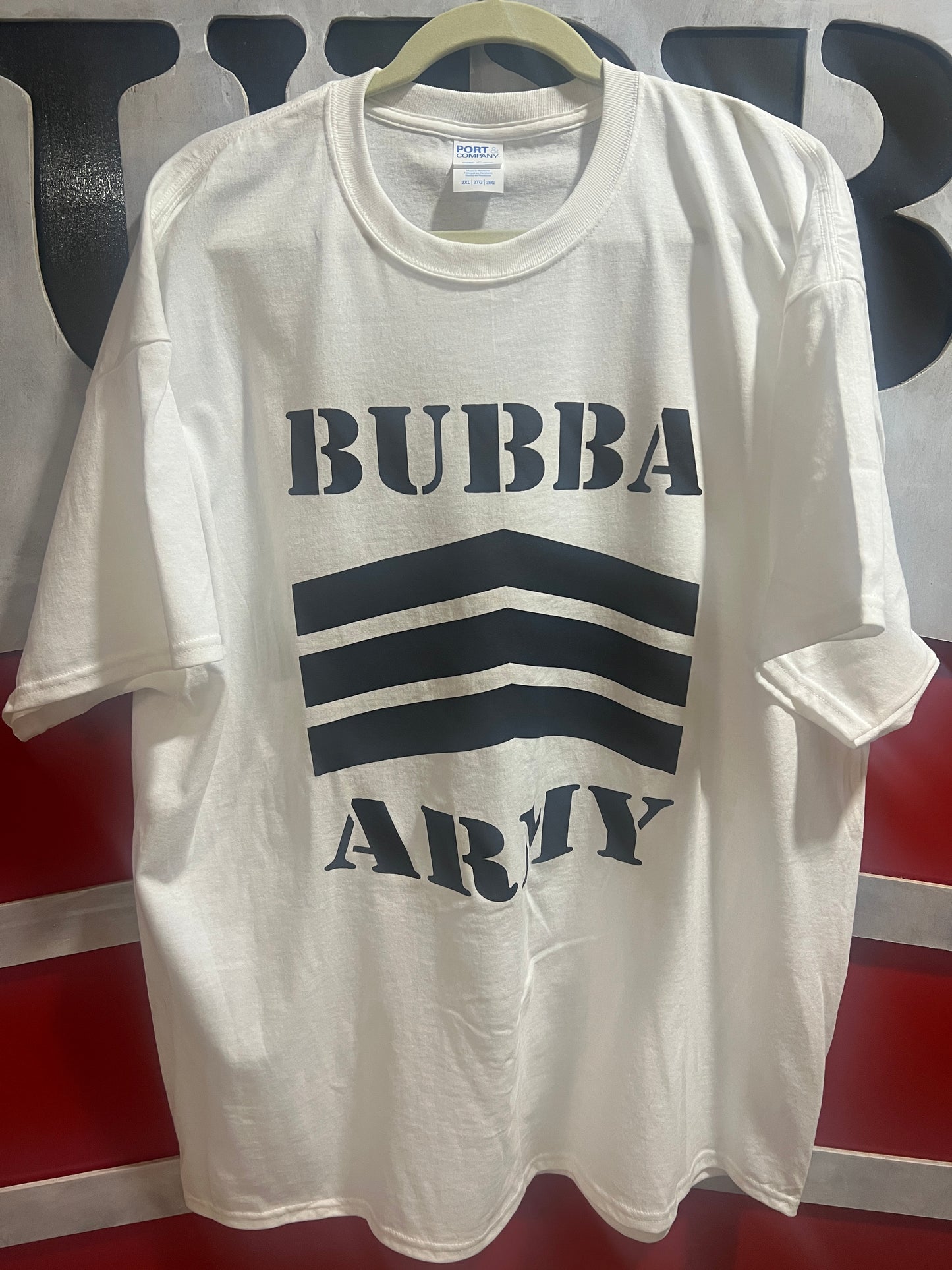 OFFICIAL BUBBA ARMY WHITE SHORT SLEEVE T-SHIRT - Authentic NEW STOCK