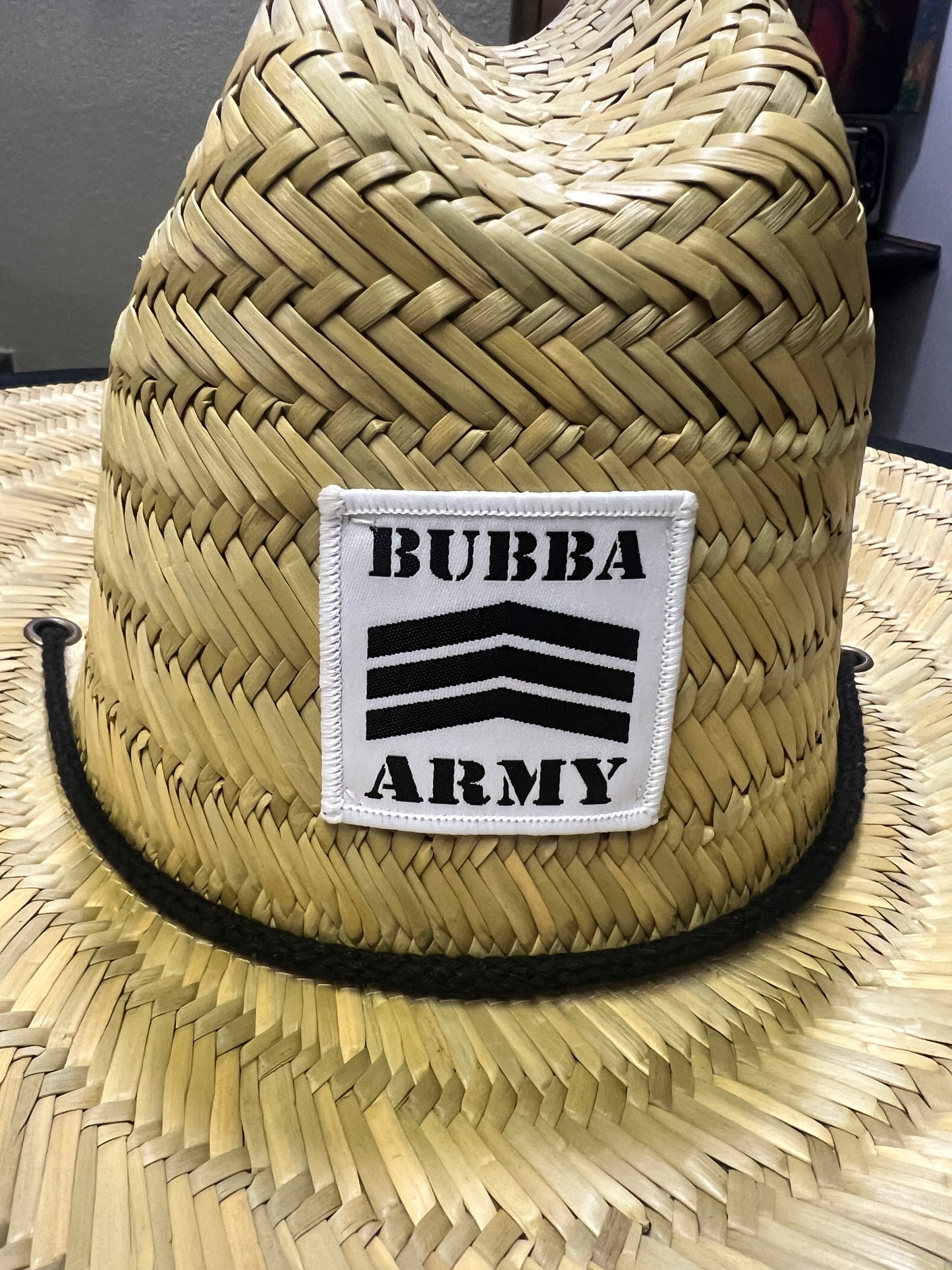 New style! BACK BY POPULAR DEMAND! Bubba Army Outsider Lifeguard Large brim Straw hat Custom logo on front and bottom!!!