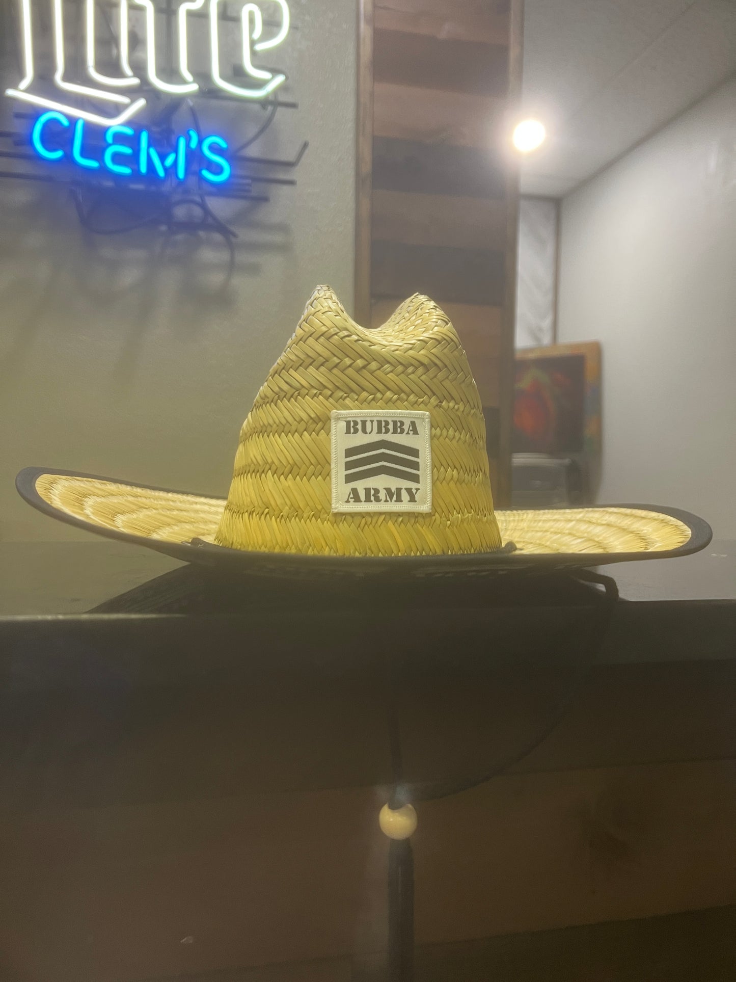 New style! BACK BY POPULAR DEMAND! Bubba Army Outsider Lifeguard Large brim Straw hat Custom logo on front and bottom!!!