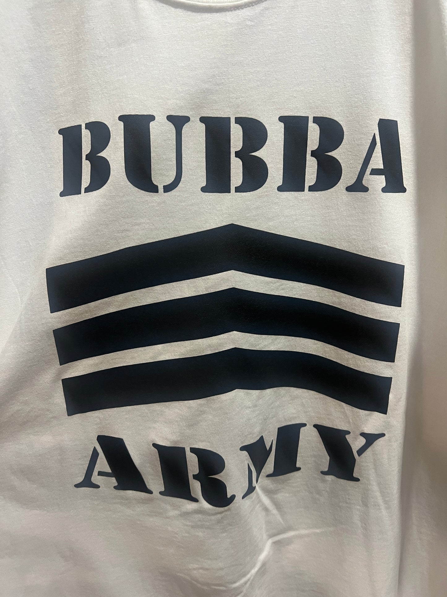 OFFICIAL BUBBA ARMY WHITE SHORT SLEEVE T-SHIRT - Authentic NEW STOCK