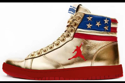 Air Bubba®️ Trump inspired Gold Patriotic Bubba Army®️ shoes