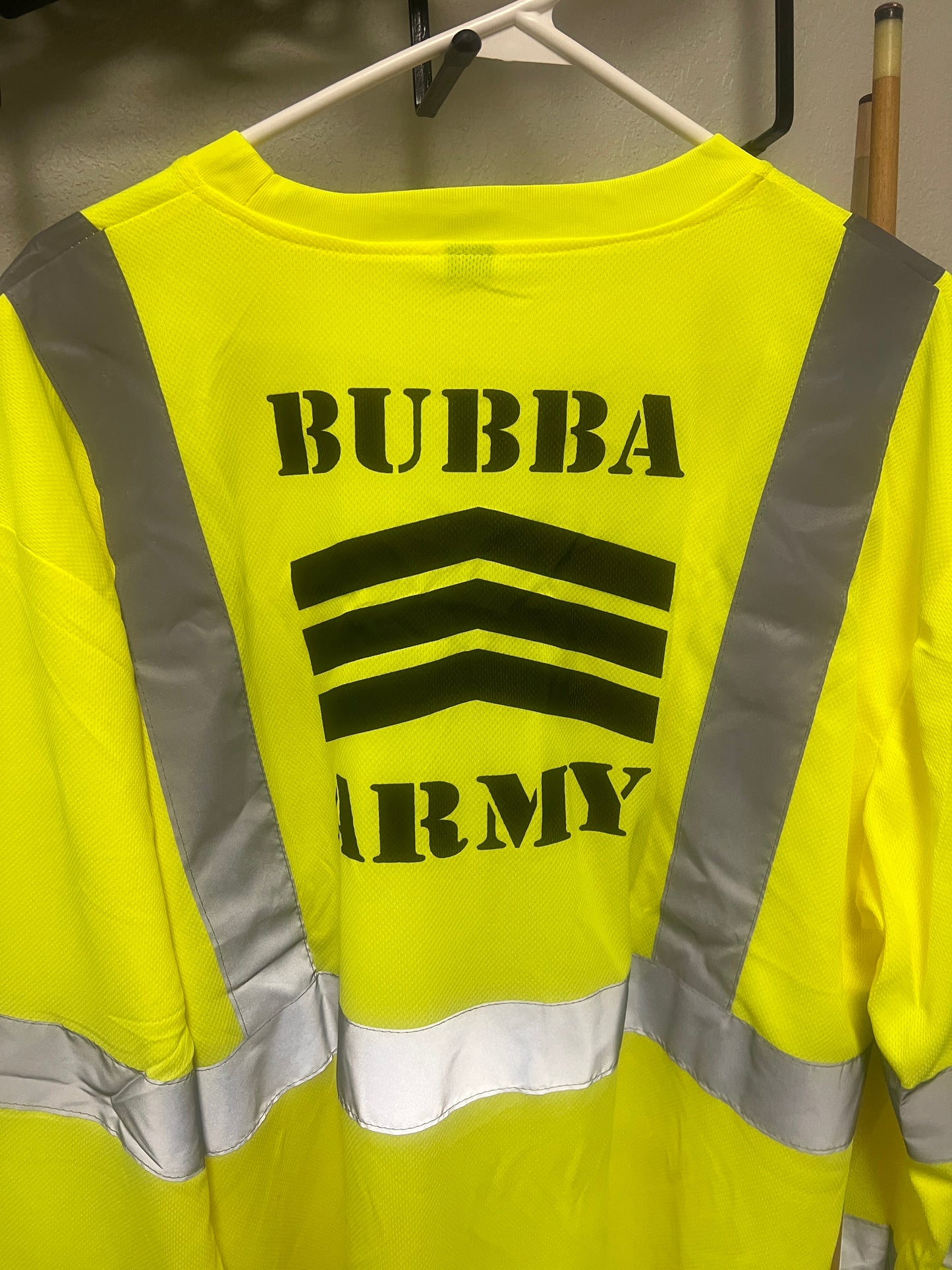 BUBBA ARMY NEW QR CODE pocket - High Visibility long sleeve - Class 3 Mesh Long Sleeve T-Shirt - Yellow/Lime
