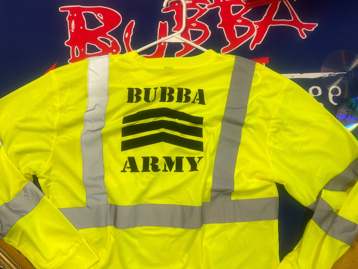 BUBBA ARMY NEW QR CODE pocket - High Visibility long sleeve - Class 3 Mesh Long Sleeve T-Shirt - Yellow/Lime