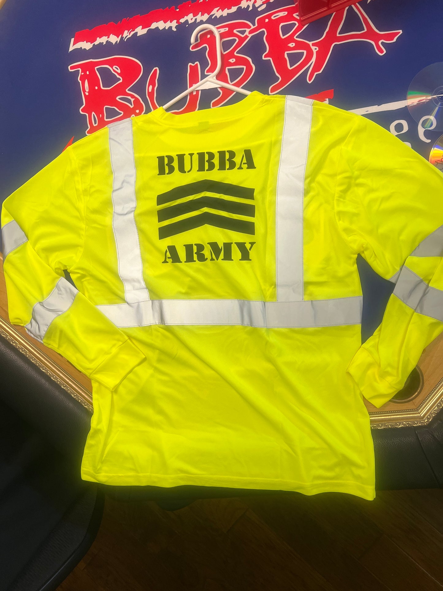 BUBBA ARMY NEW QR CODE pocket - High Visibility long sleeve - Class 3 Mesh Long Sleeve T-Shirt - Yellow/Lime