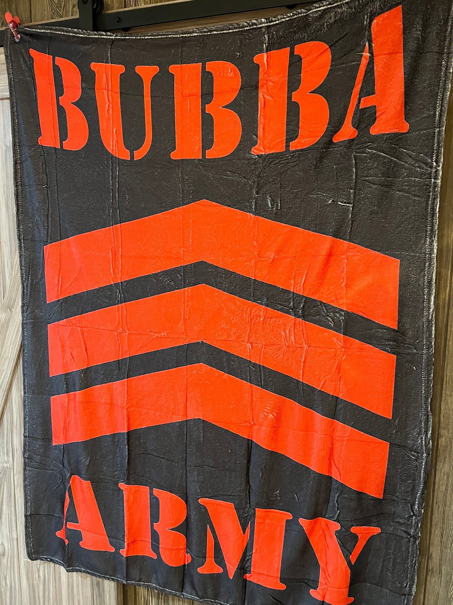 Stone Washed Black / Red Fleece Bubba Army Blanket / Throw super soft, warm 6’x4’ cozy MUST HAVE!