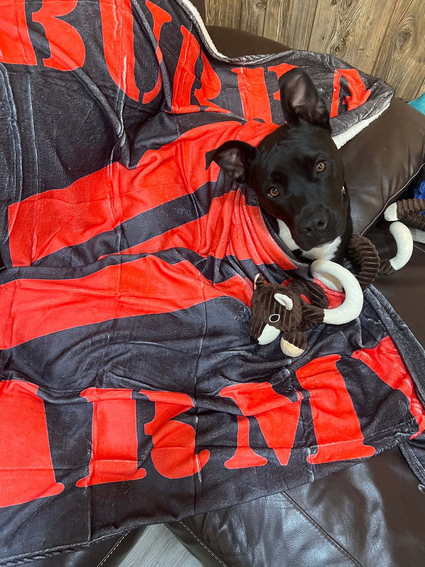 Stone Washed Black / Red Fleece Bubba Army Blanket / Throw super soft, warm 6’x4’ cozy MUST HAVE!