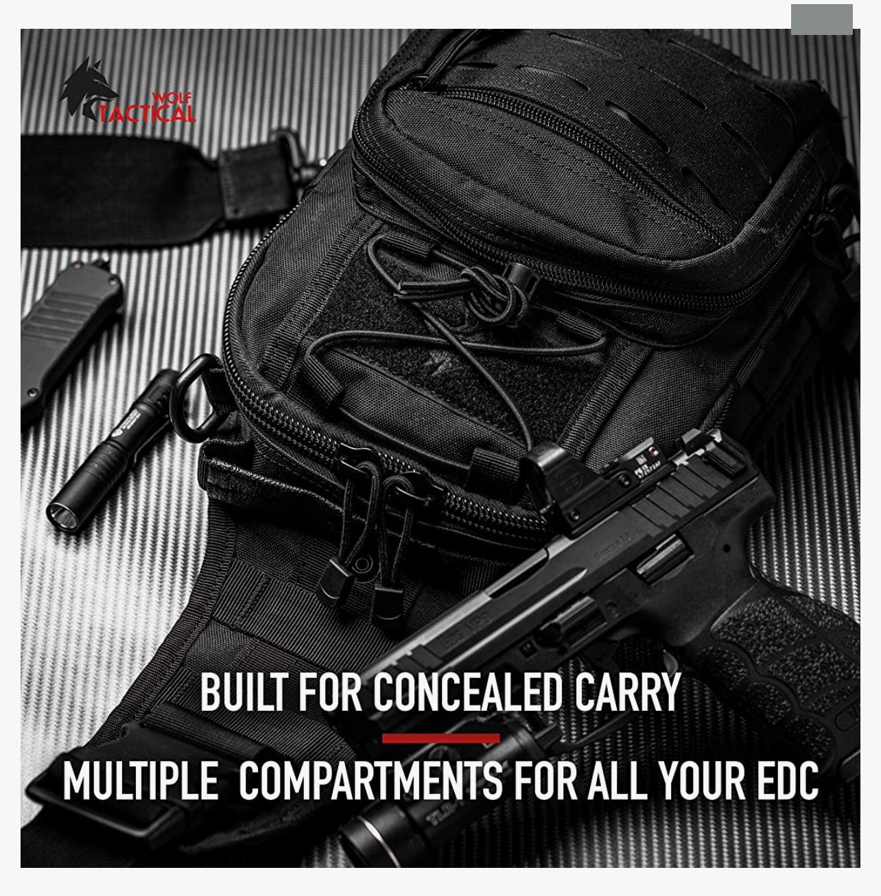 Bubba Army Black Python Tactical Bag - Concealed Carry Shoulder Bag for Range, Travel, Hiking, Outdoor Sport Bag