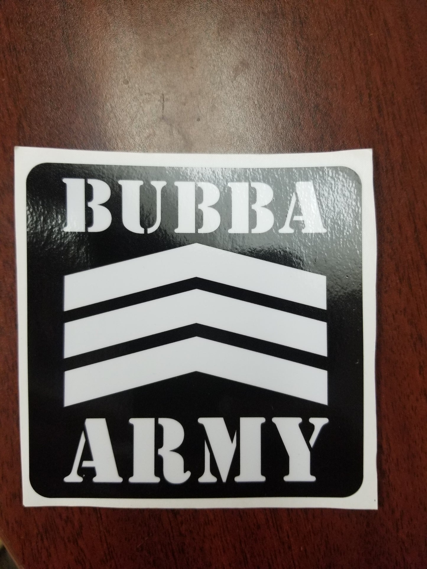 NEW HIGH QUALITY Bubba Army Vinyl outdoor Decal Sticker 4x4