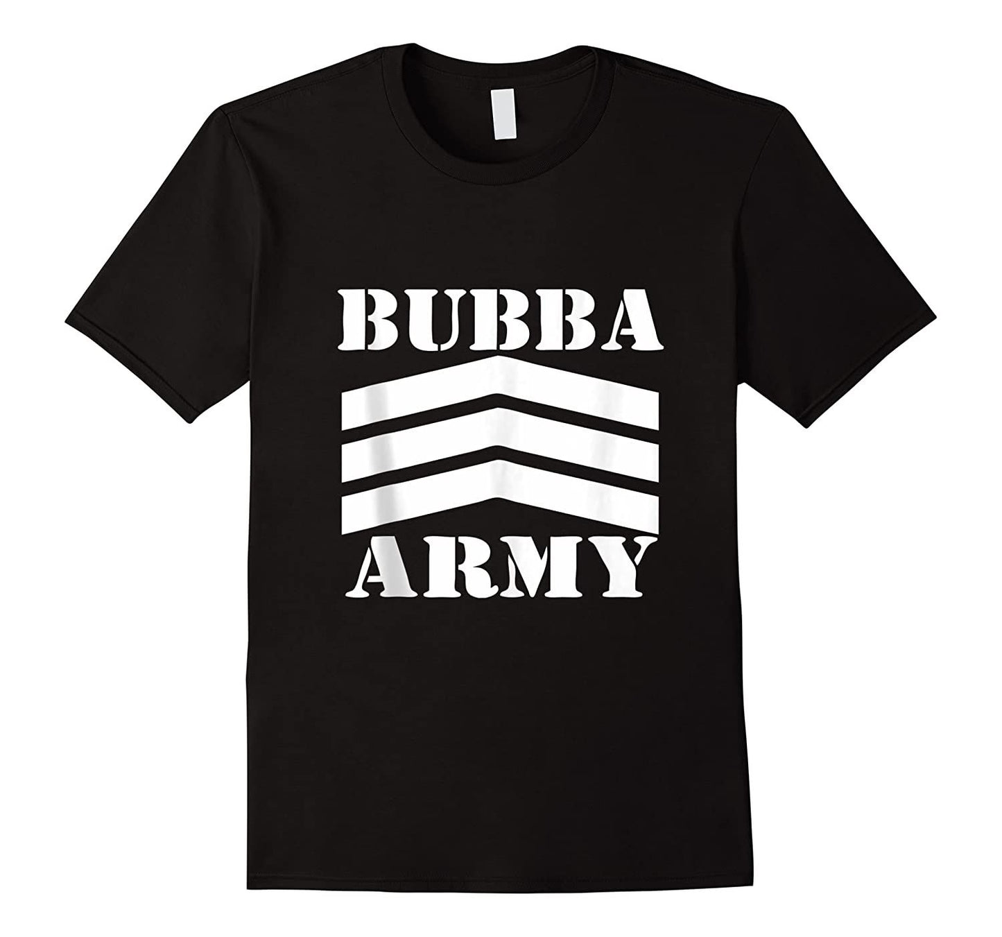 NEW STOCK BUBBA ARMY LABEL -Bubba Army Black Short Sleeve T-Shirt - Original traditional Authentic (QR code back)
