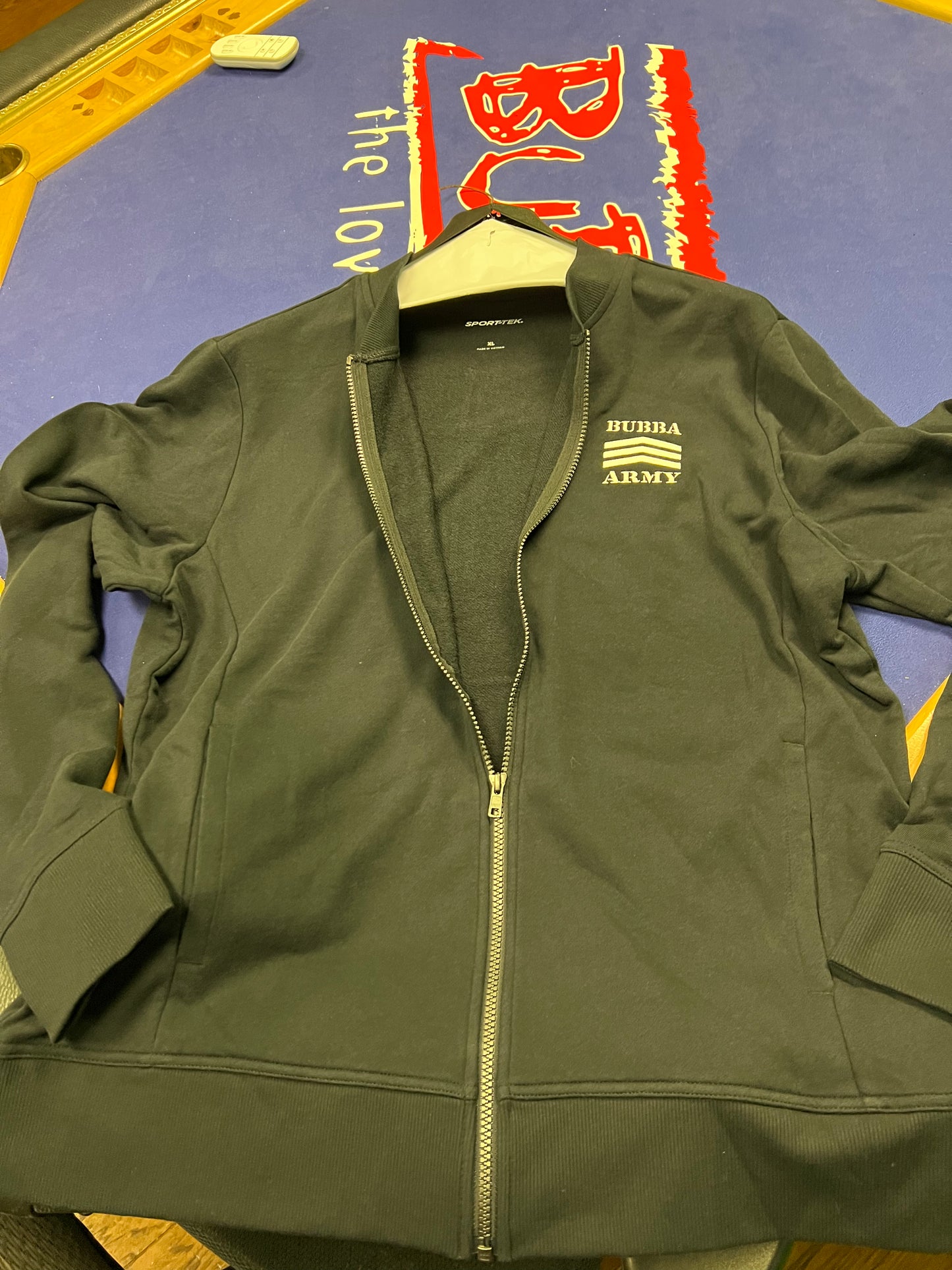 NEW LIMITED EDITION!!! BLACK FLEECE BUBBA ARMY LOGO EMBROIDERED ON LEFT CHEST