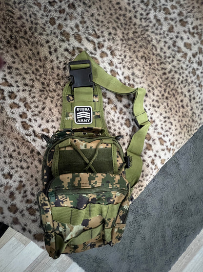 Bubba Army DEEP green digital camo tactical Bag - Concealed Carry Shoulder Bag for Range, Travel, Hiking, Outdoor Sport Bag