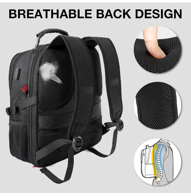 Bubba Army® Backpack Large 17” laptop capacity, USB charger, Heavy Duty travel TSA friendly