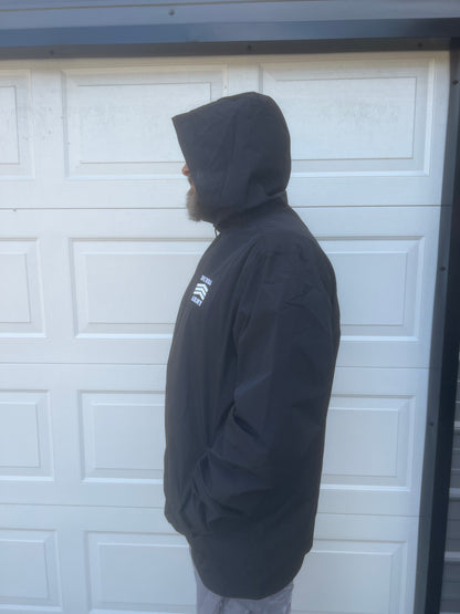 Bubba Army weather proof wind jacket Black polyester with white embroidered logo 2026