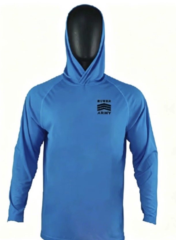 Huk inspired Bubba Army UV summer fishing beach shirt BLUE