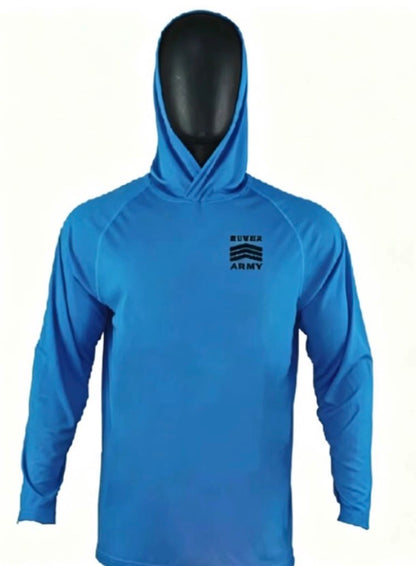 Huk inspired Bubba Army UV summer fishing beach shirt BLUE