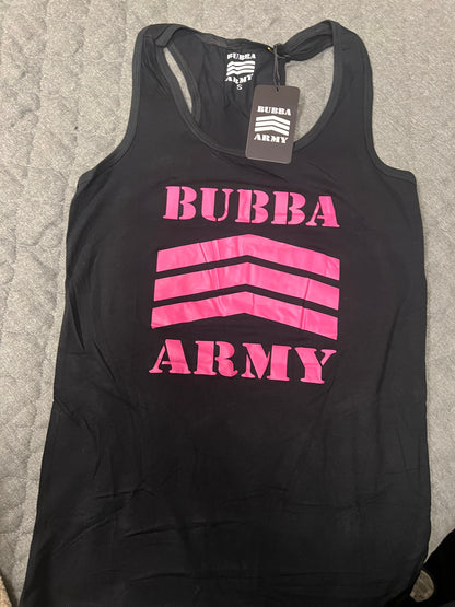 LADIES Bubba Army black and pink razorback tank- LIMITED EDITION