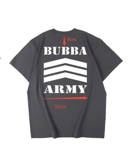 BUBBA ARMY 2026 Limited edition Charcoal Grey Short Sleeve T-shirt - Offical Authentic