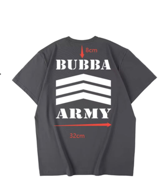 BUBBA ARMY 2026 Limited edition Charcoal Grey Short Sleeve T-shirt - Offical Authentic