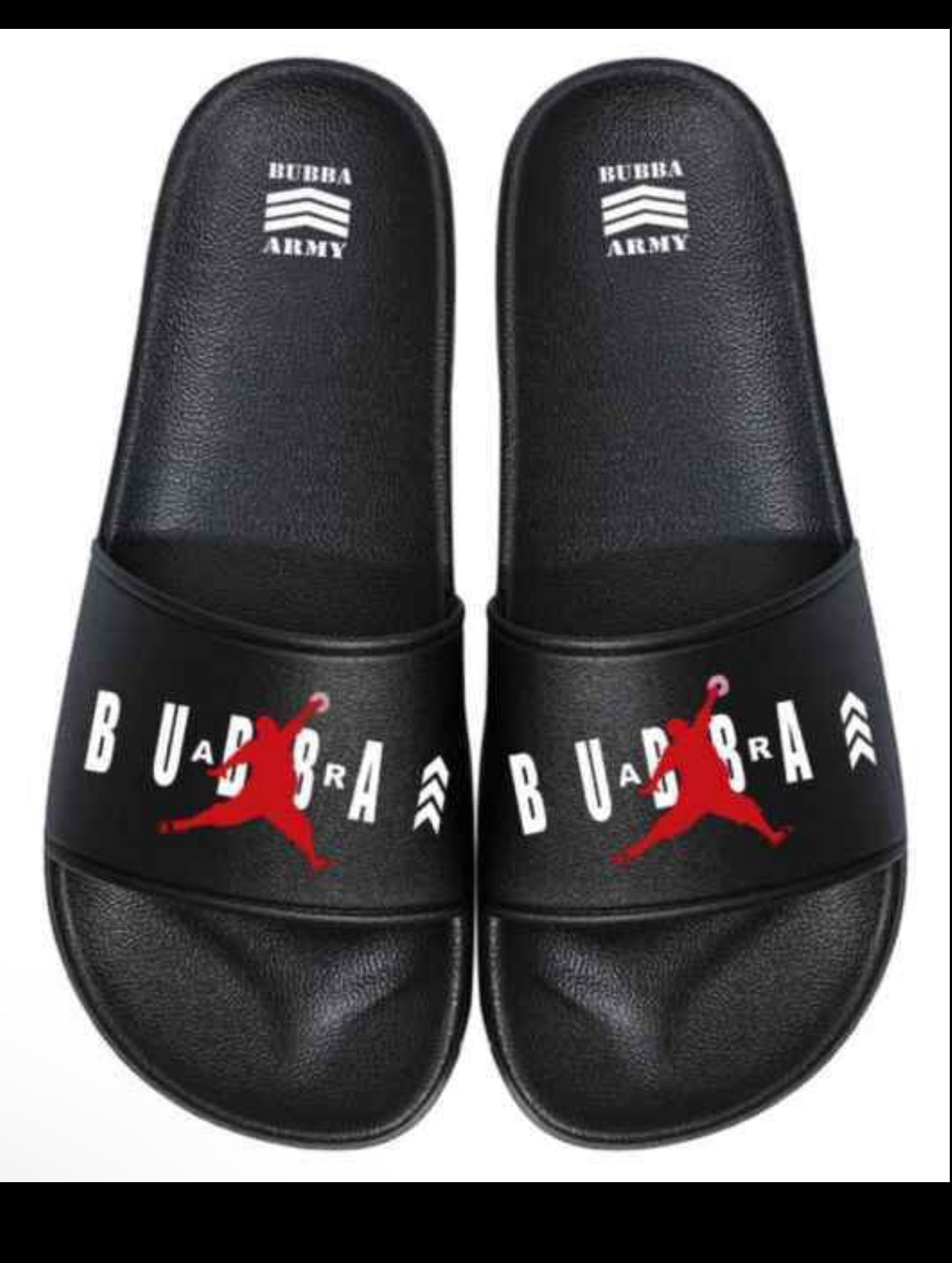 Fat Man Dunks Slides !- Air Bubba Slides -Limited Edition Red and Black Bubba Army ® slides