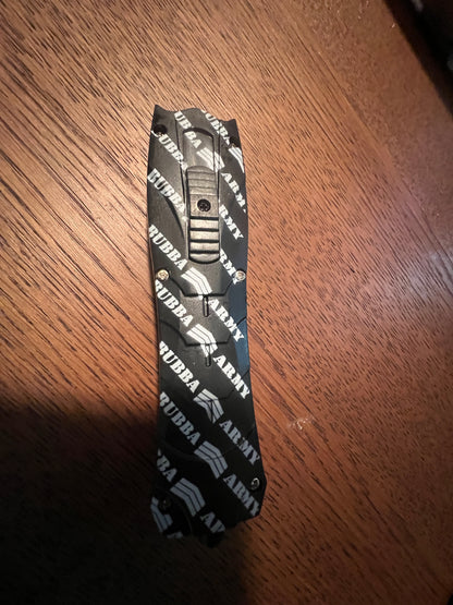 Retractable 9” hunting knife- Custom Bubba Army Logo on blade black sleeve case included