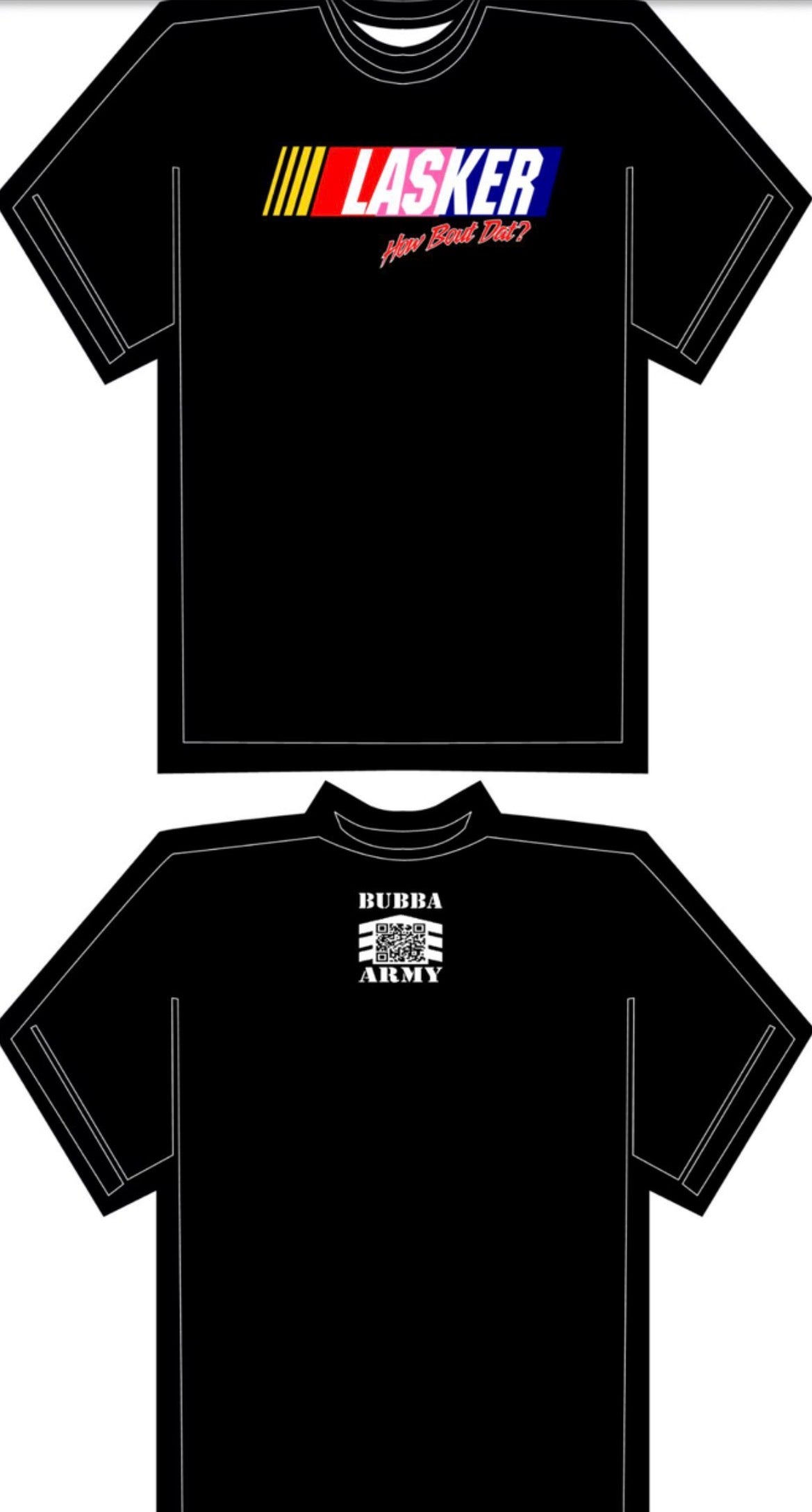 Back in Stock! New Arrival 2026 - Gene “Lasker- How Bout That!” Black Bubba Army Shirt