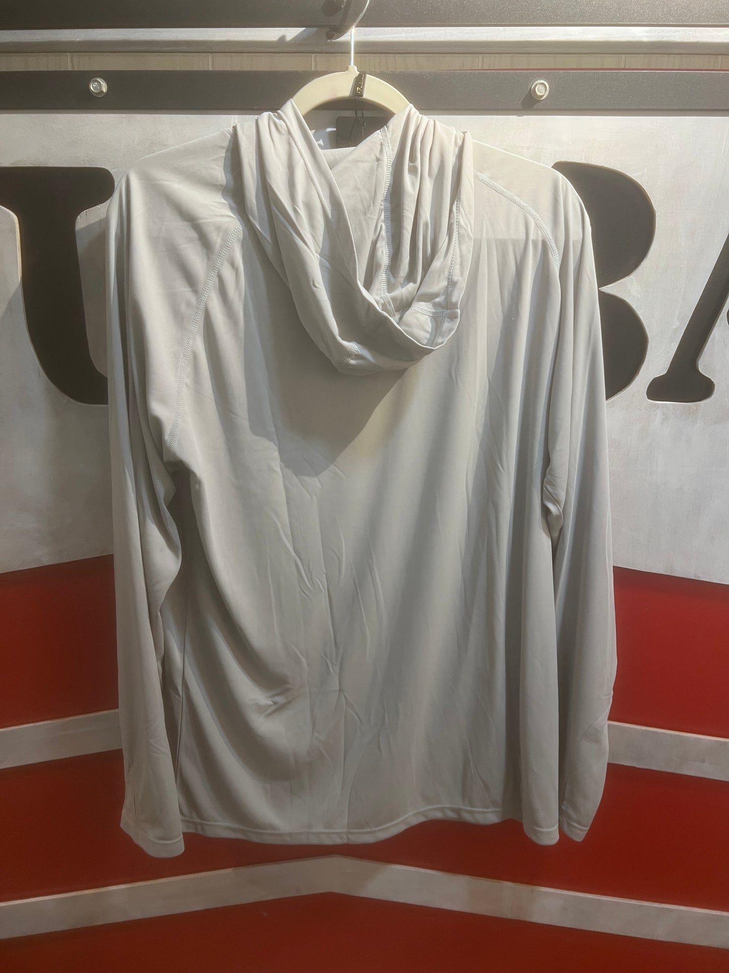 Huk Inspired Bubba Army UV fishing sun shirt hooded Grey Harbor Mist color