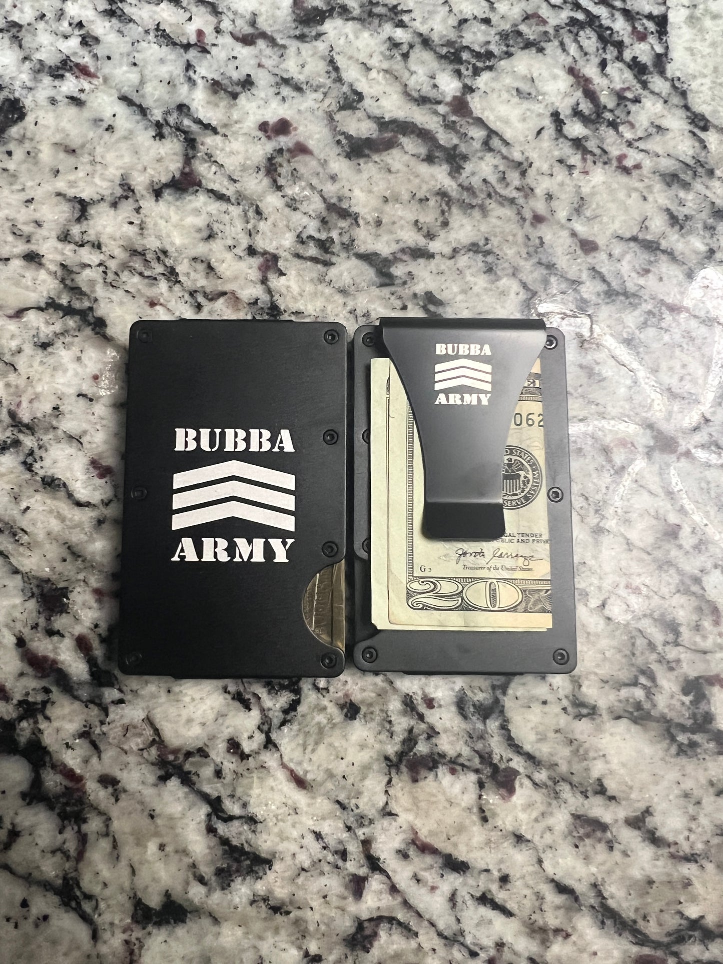 Bubba Army - Reinvented Design Men's Wallet - Slim, Minimalistic & Seamless Card Case, Blocks RFID Scanners, Holds 12 Cards (Iron)