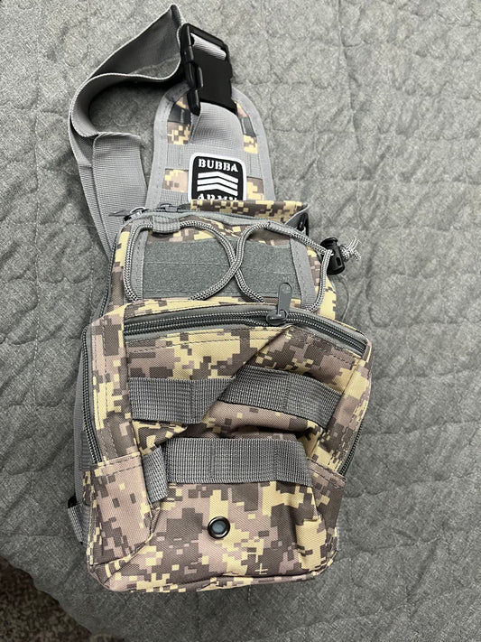 Bubba Army digital camo tactical Bag - Concealed Carry Shoulder Bag for Range, Travel, Hiking, Outdoor Sport Bag