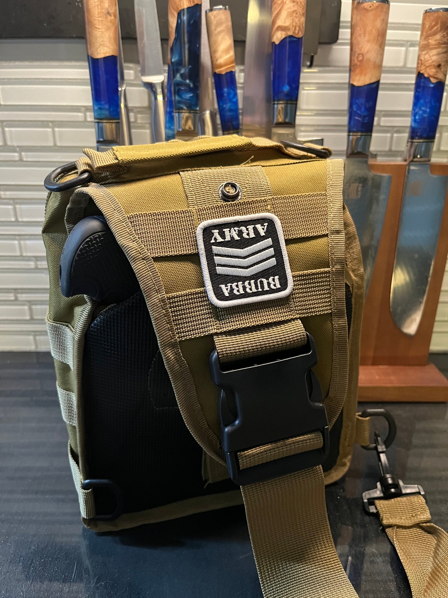 Bubba Army Khaki tactical Bag - Concealed Carry Shoulder Bag for Range, Travel, Hiking, Outdoor Sport Sling Bag