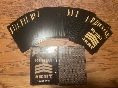 3 Pack Bundle Standard BUBBA ARMY Playing Cards, Standard Poker Size Deck of Cards, Black & Gold Classic Cards for Poker, Blackjack, Family Game Night & Card Games, Fun for All Ages