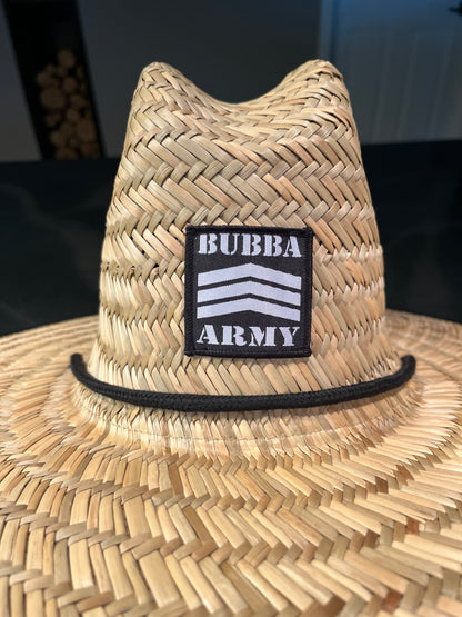 Summer of 2026 - BACK BY POPULAR DEMAND! Bubba Army Outsider Lifeguard Large brim Straw hat Custom logo on front and bottom!!!
