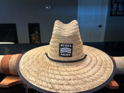 Summer of 2026 - BACK BY POPULAR DEMAND! Bubba Army Outsider Lifeguard Large brim Straw hat Custom logo on front and bottom!!!
