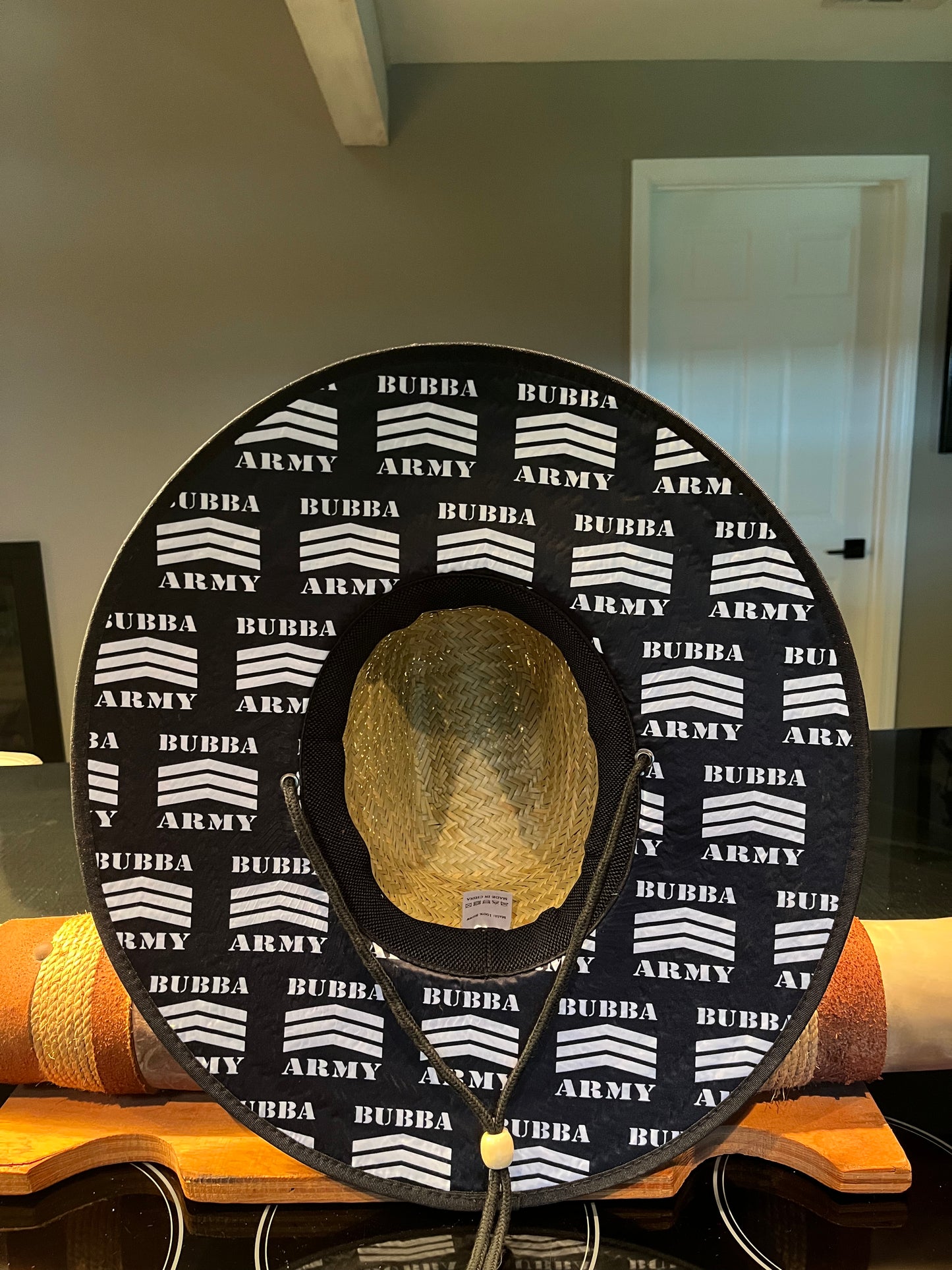 Summer of 2026 - BACK BY POPULAR DEMAND! Bubba Army Outsider Lifeguard Large brim Straw hat Custom logo on front and bottom!!!