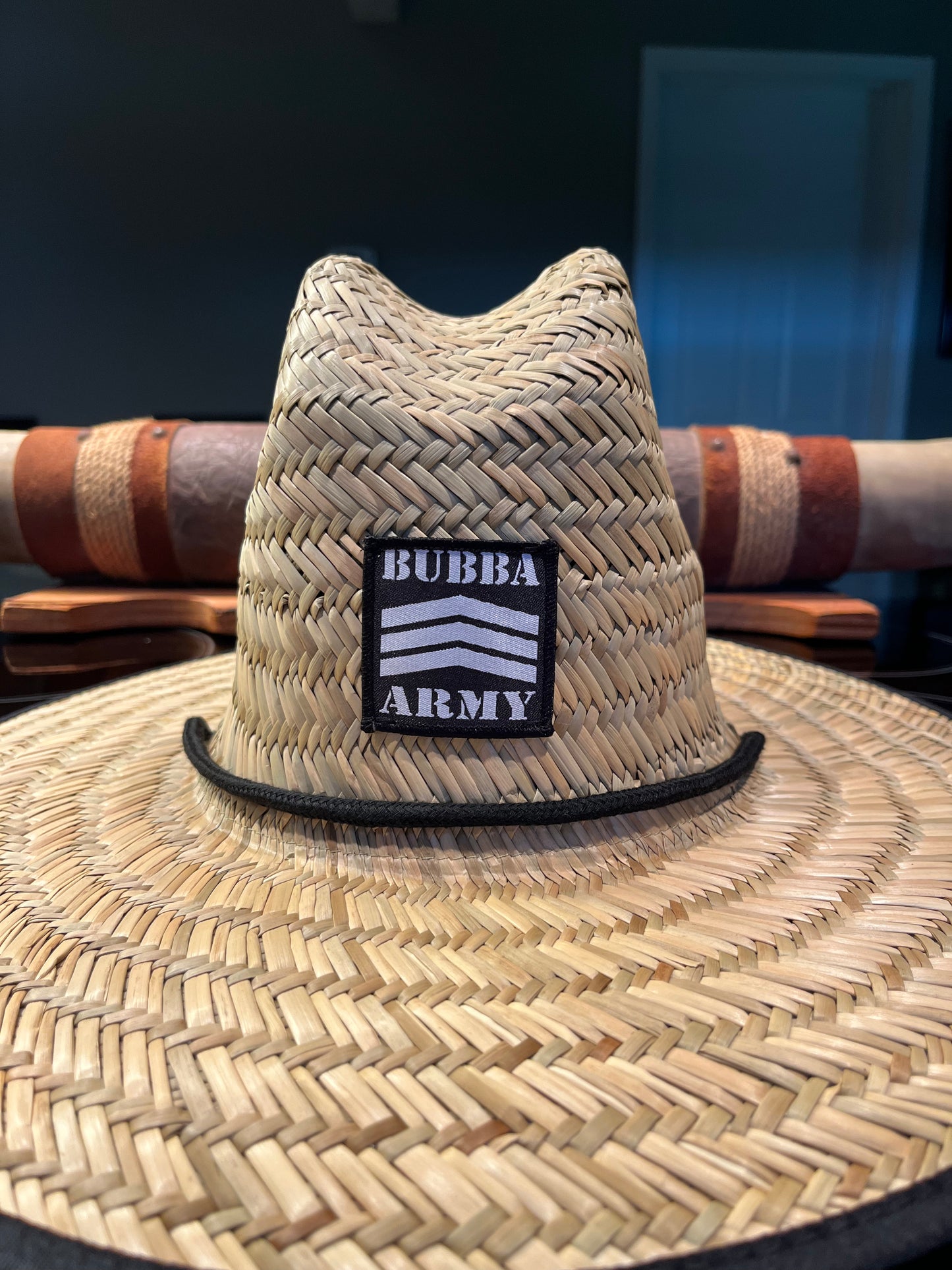 Summer of 2026 - BACK BY POPULAR DEMAND! Bubba Army Outsider Lifeguard Large brim Straw hat Custom logo on front and bottom!!!