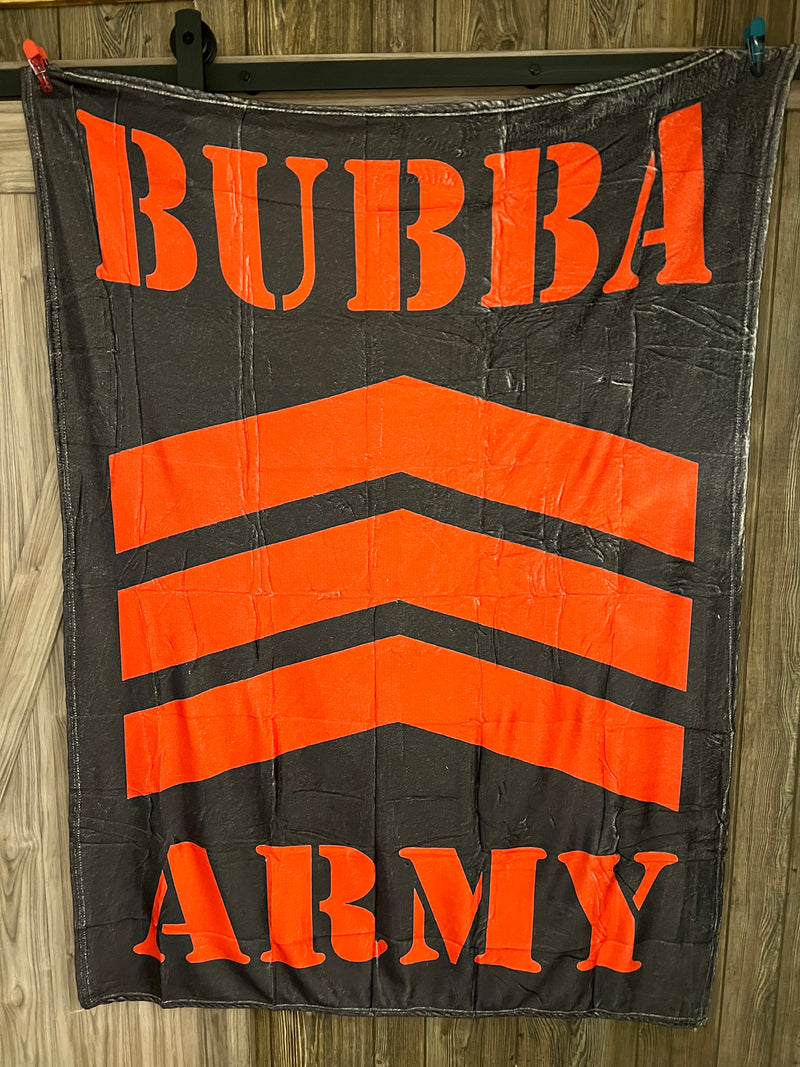 Stone Washed Black / Red Fleece Bubba Army Blanket / Throw super soft, warm 6’x4’ cozy MUST HAVE!