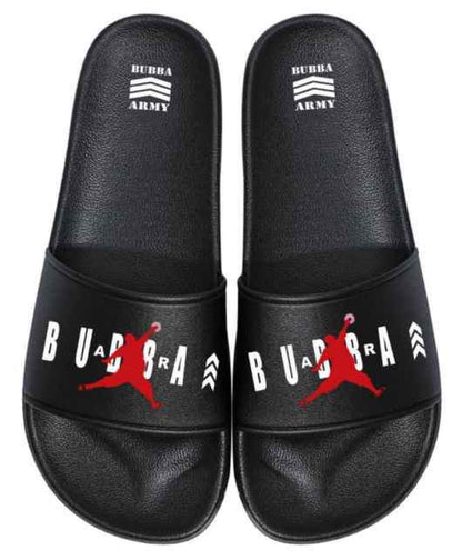 Fat Man Dunks Slides !- Air Bubba Slides -Limited Edition Red and Black Bubba Army ® slides