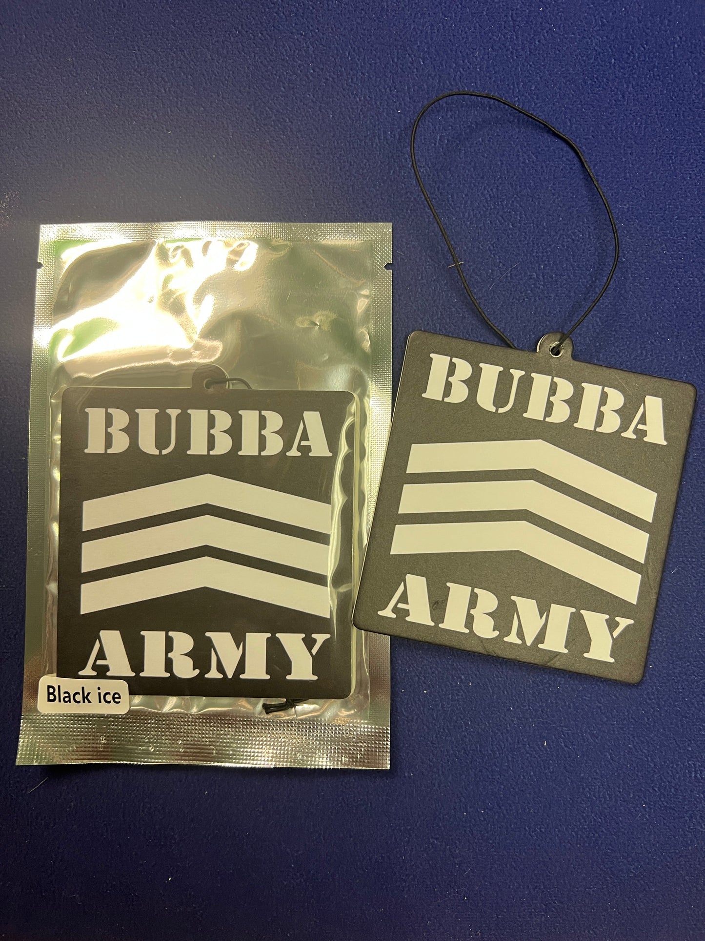 BUBBA ARMY Air Fresheners scented Black Ice double sided