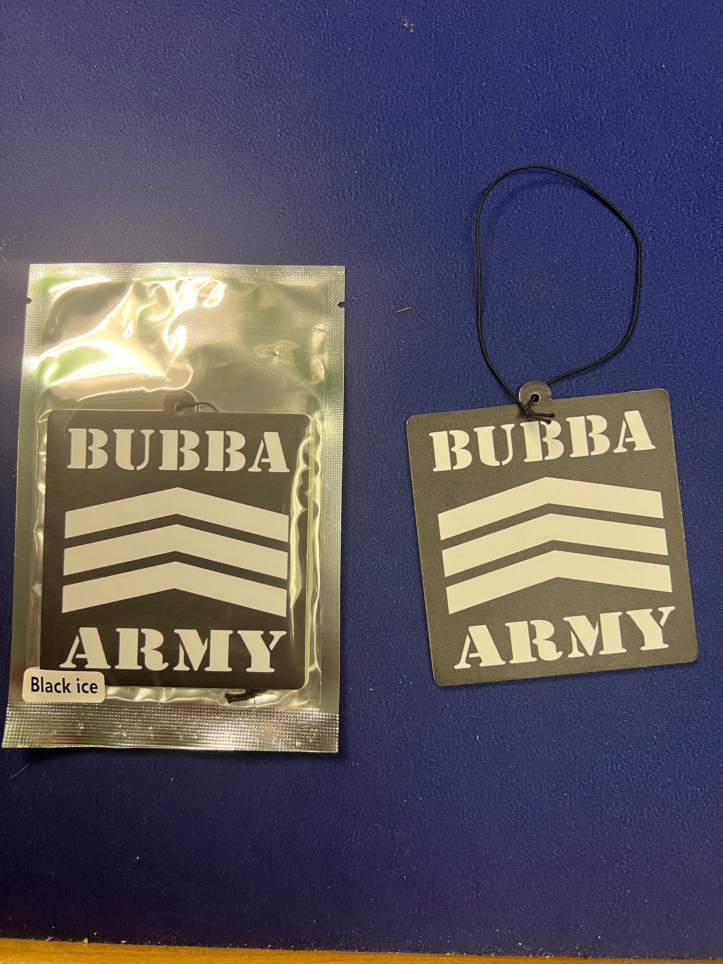 BUBBA ARMY Air Fresheners scented Black Ice double sided