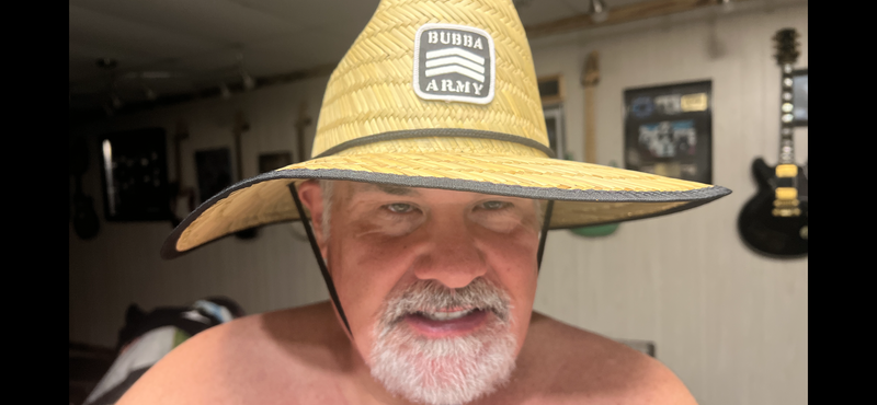 BACK BY POPULAR DEMAND! Bubba Army Outsider Lifeguard Large brim Straw hat Custom logo on front and bottom!!!