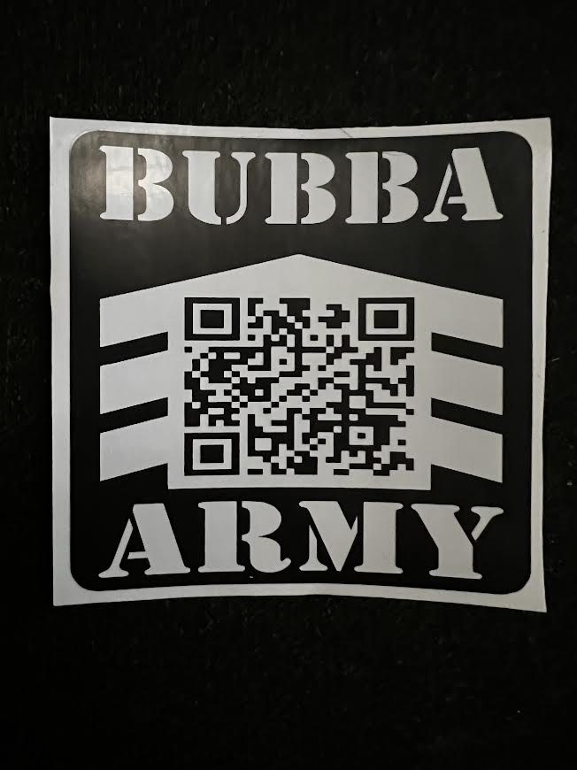 NEW QR CODE BUBBA ARMY DECAL / BUMPER STICKER - LIMITED EDITION