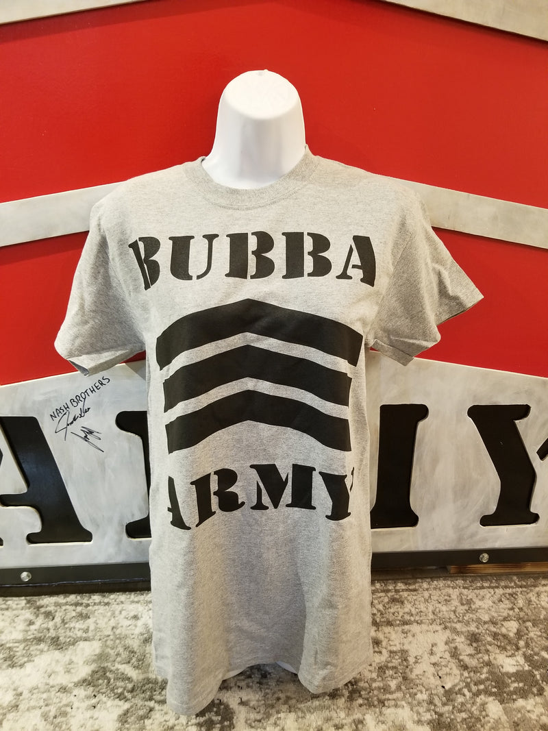 BUBBA ARMY Grey Short Sleeve T-shirt - Offical Authentic