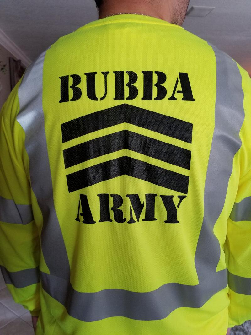 BUBBA ARMY NEW QR CODE pocket - High Visibility long sleeve - Class 3 Mesh Long Sleeve T-Shirt - Yellow/Lime