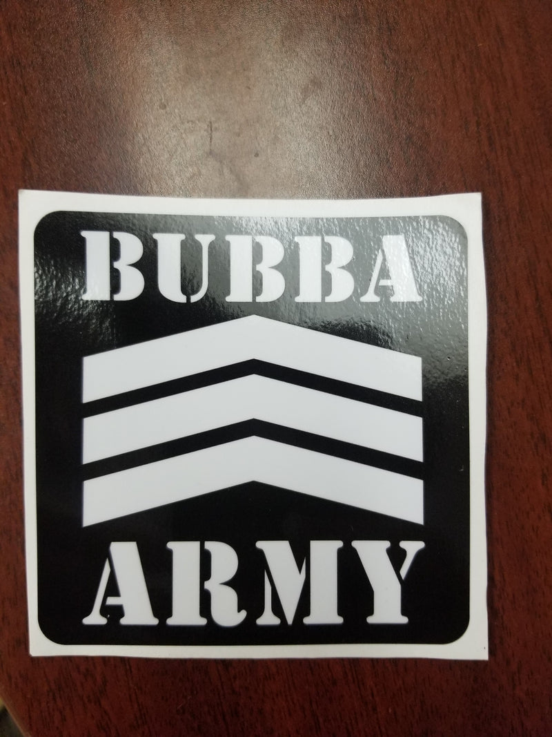 Bubba Army Vinyl high quality Decal Sticker 4x4