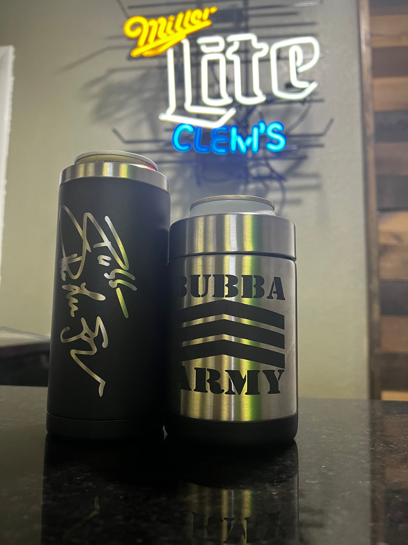 NEW Charcoal black BUBBA ARMY RTIC Skinny Can cooler, Signature series
