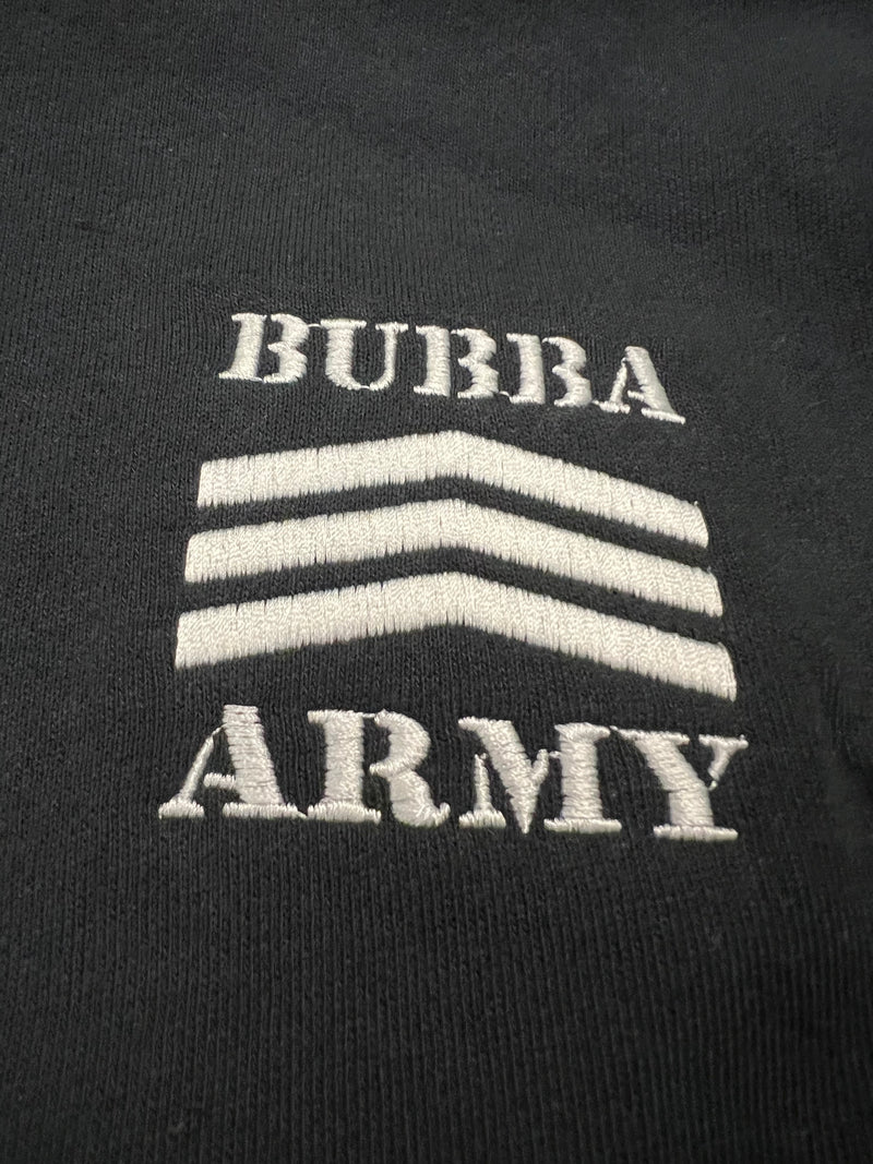 NEW LIMITED EDITION!!! BLACK FLEECE BUBBA ARMY LOGO EMBROIDERED ON LEFT CHEST