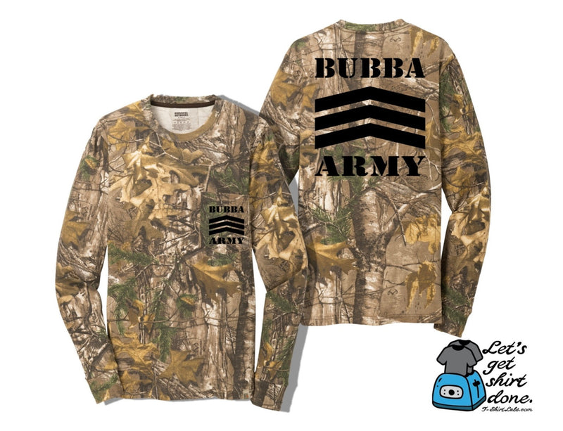 NEW- CAMO Realtree BUBBA ARMY Long Sleeve Russell Outdoor Explorer - Limited Edition CAMOULAGE